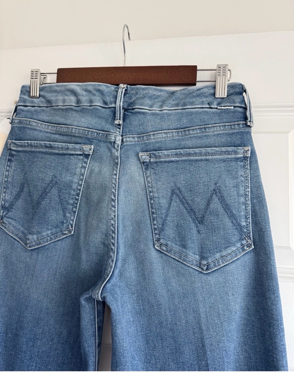 MOTHER The Roller Fray Wide Leg Jeans in Riding The Cliffside NWT Size 28 - Picture 7 of 9